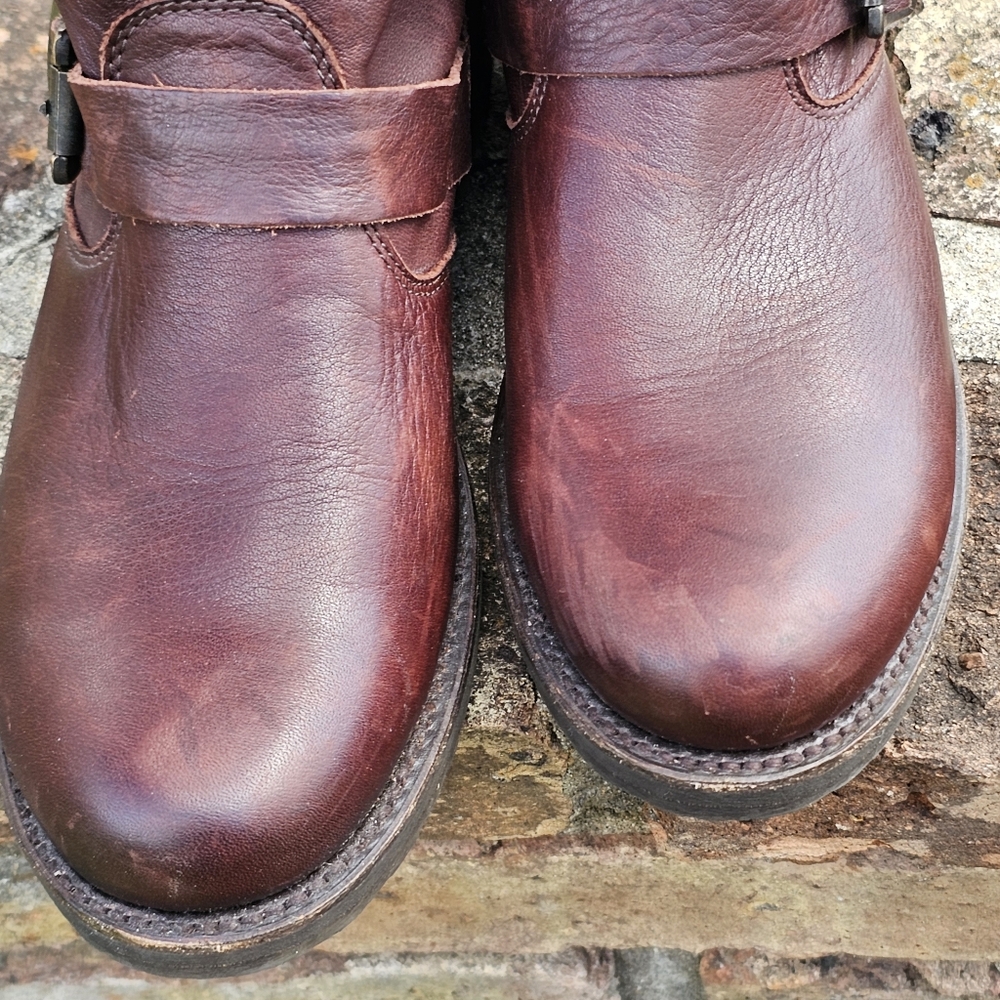 Frye Brown Leather Ankle Boots Size 9 - Picture 6 of 14